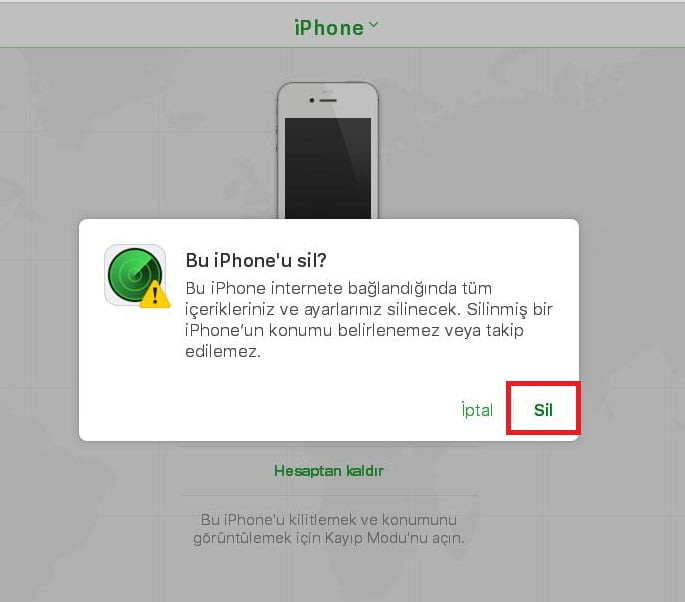 iPhone Veriler Uzaktan Silme