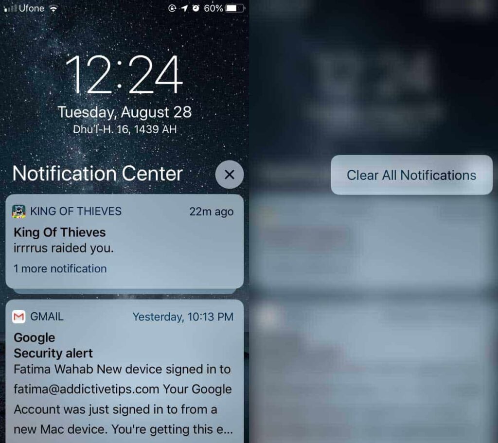 iOS 16'da Tüm Bildirimleri Temizleme