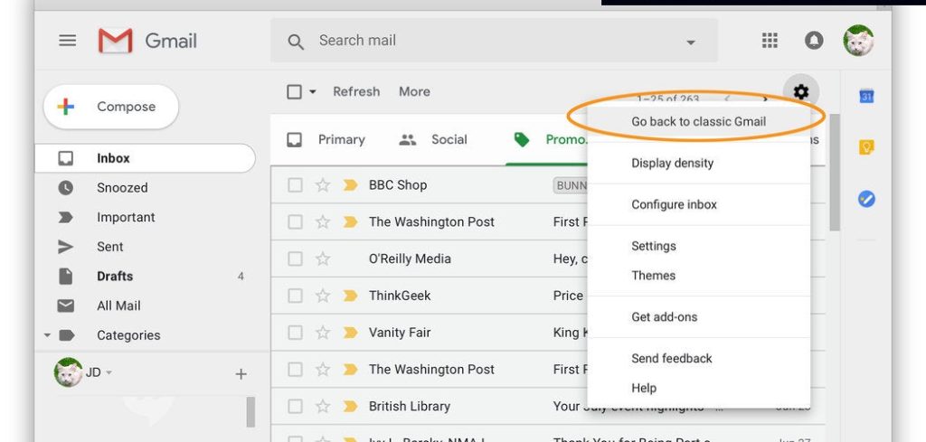 Eski Gmail Tasarımına Dönme