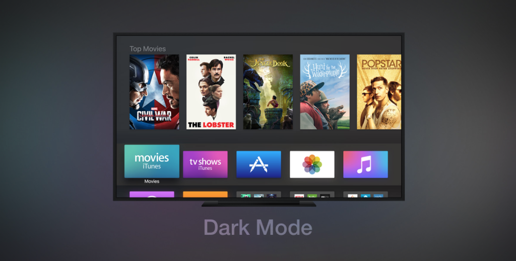Apple TV'de Karanlık Mod