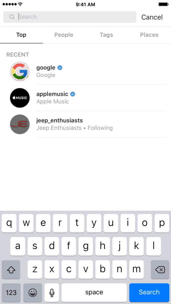 Instagram Arama Geçmişinizi Temizleme