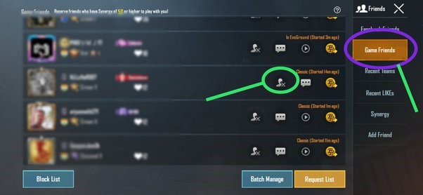 PUBG Mobile Arkadaş Silme