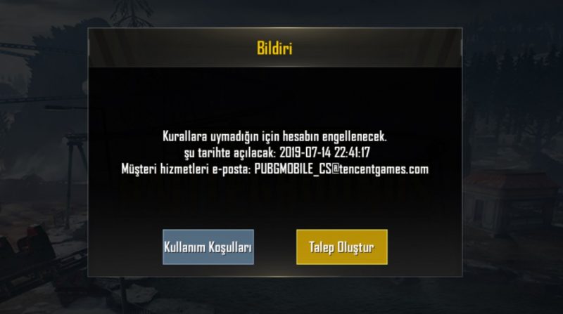 PUBG Mobile Ban Kaldırma