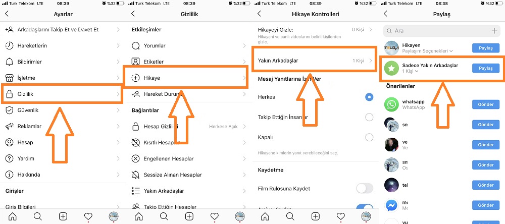 Instagram Hikaye Gizleme