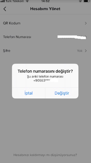 Tiktok'ta Telefon Numarası Değiştirme