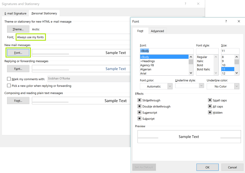 Outlook'ta Varsayılan Yazı Boyutu Nasıl Değiştirilir?