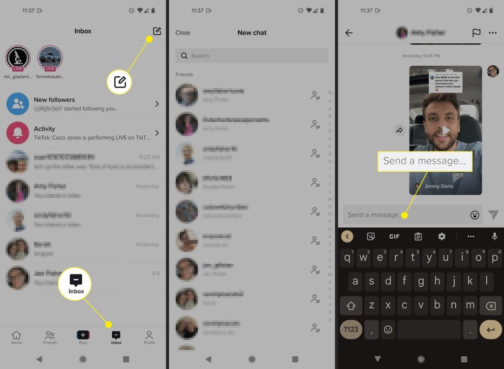 TikTok'ta Birine DM Gönderme