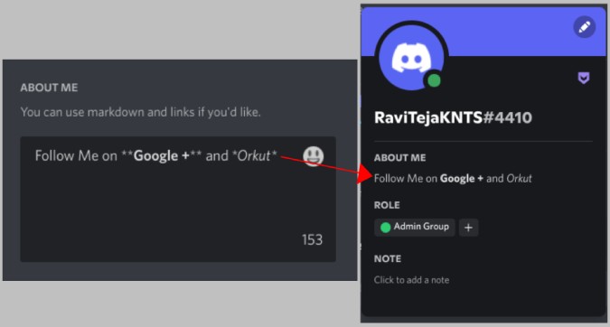 Discord Hakkımda Bölümü Ekleme