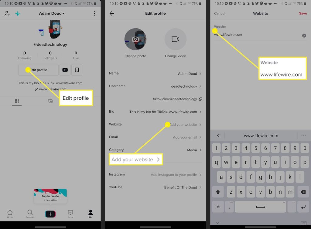 TikTok Profiline Link (Bağlantı) Ekleme