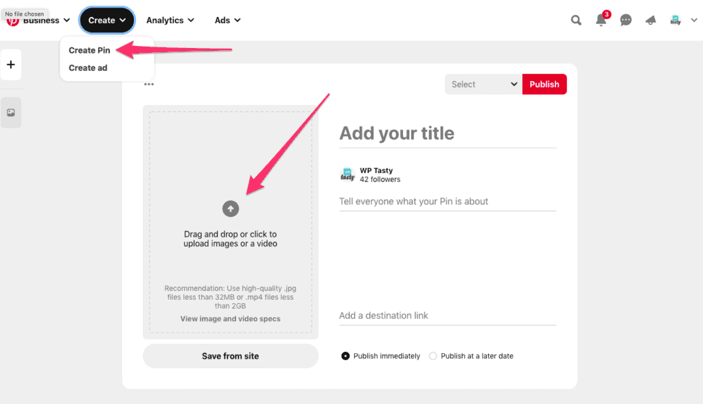 Pinterest Video Yükleme