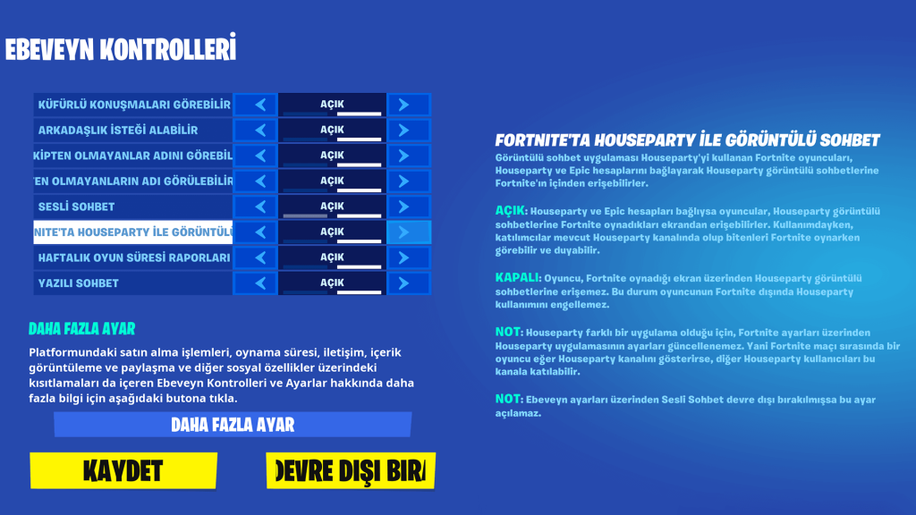 Fortnite Oyun İçi Görüntülü Sohbet