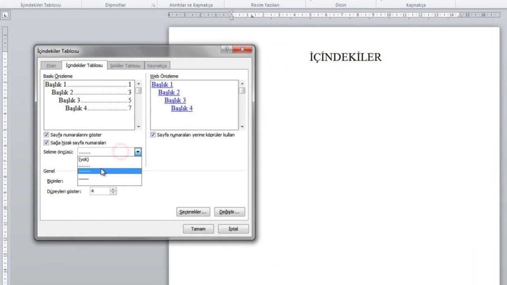 Word İçindekiler Oluşturma Nasıl Yapılır?