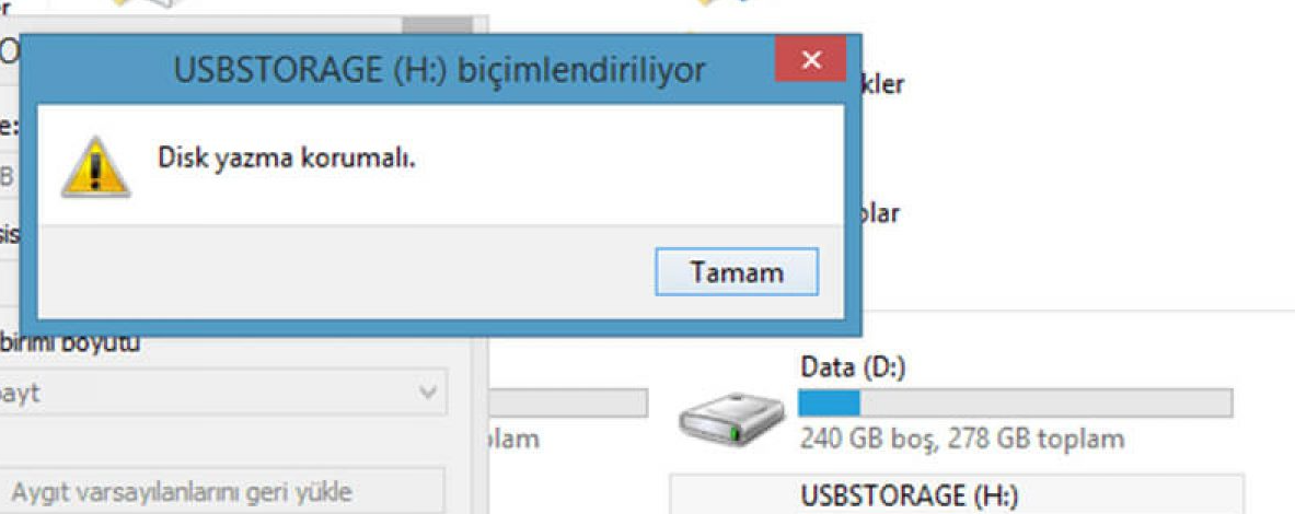 Disk Yazma Korumalı Hatası Nasıl Çözülür?